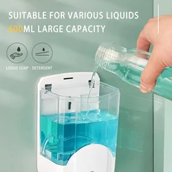 Wall-mounted automatic soap dispenser infrared induction hand sanitizer machine for home use 600ML large capacity