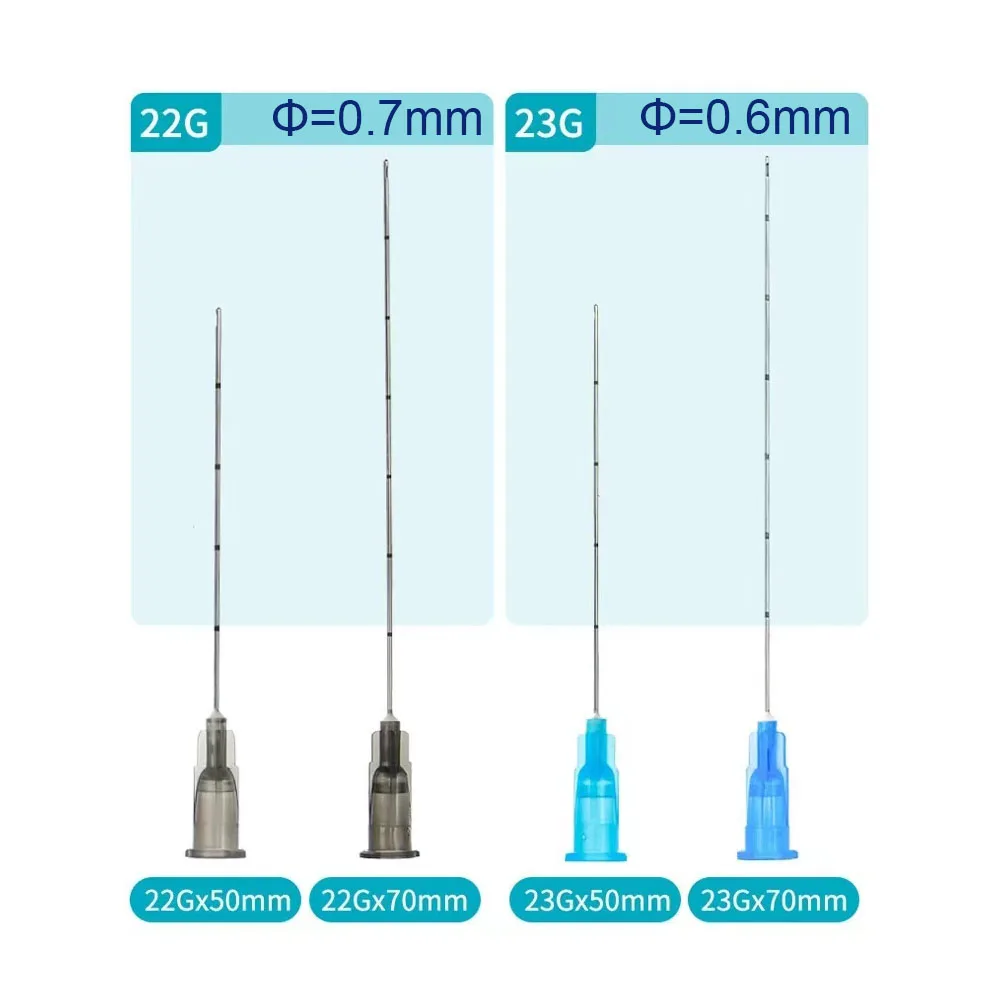 Microcannula Sterile Medical Fine Needle 18G 22G 25G 38mm 50mm 70mm blunt cannula for Injectable Hyaluronic Acid Fillers 2