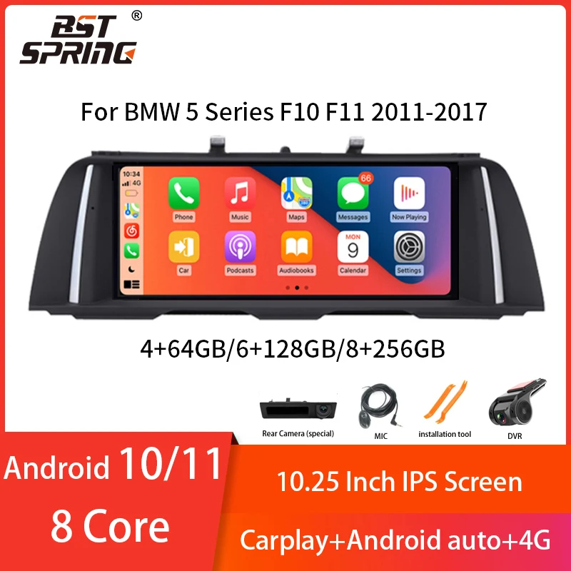 

Carplay 8GB 256GB Android 11 Car Radio Player For BMW 5 Series F10/F11(2013-2016) GPS Navigation Audio Stereo 4G Wifi