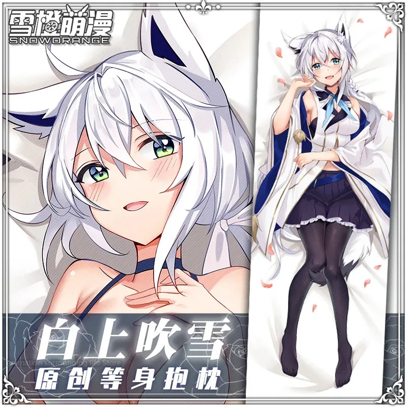 

Shirakami Fubuki hololive Dakimakura Anime Pillowcase Bedding Pillow Vtuber Customize Hugging Body Pillow Case