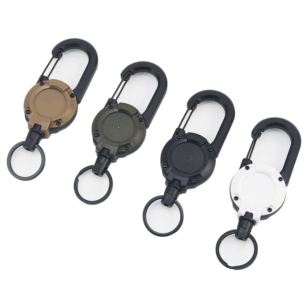 1Pcs Retractable Badge Reel Heavy Duty Clip Carabiner Keychain Portable Extendable Key Holder for Men Outdoor Bag Accessorie