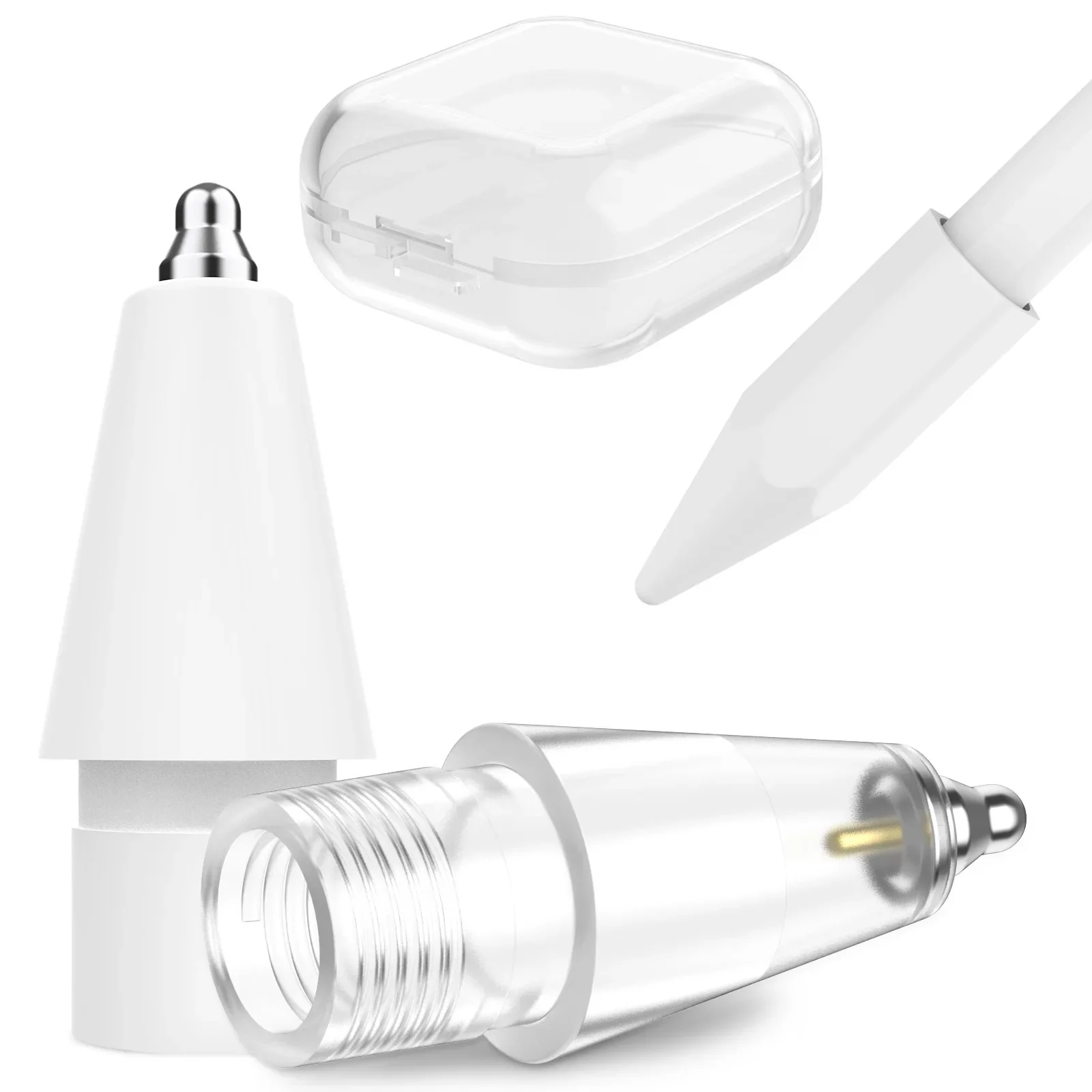 Punte Per Matite Adatte Per Apple Pencil 1St 2Nd Gen Ipad Stilo Di Ricambio Resistente All'Usura In Metallo Aggiornato Per Apple Pencil 2 Case