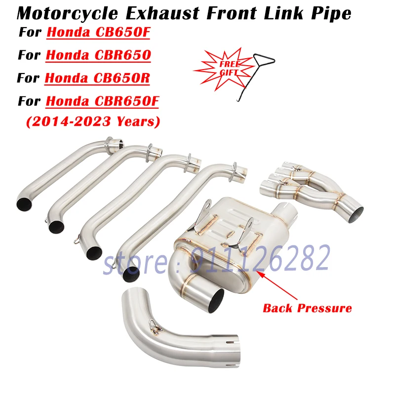 

For Honda CBR650 CB650R CB650F CBR650F CBR 650 2014- 2023 Motorcycle Exhaust Escape System Modified Muffler Front Mid Link Pipe