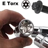 Female E Torx Socket Set with Case, 1/4, 3/8, 1/2 in. Drive E4-E24 External Torque Star Socket Kit, 14Pcs 3