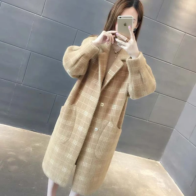 Coats For Women Autumn And Winter New Mink Velvet Middle Long Coat