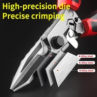 Ciseaux multifonctionnels robustes pour électriciens, coupe-fils à sertir avec clé pour la découpe de câbles et de tôles métalliques 1