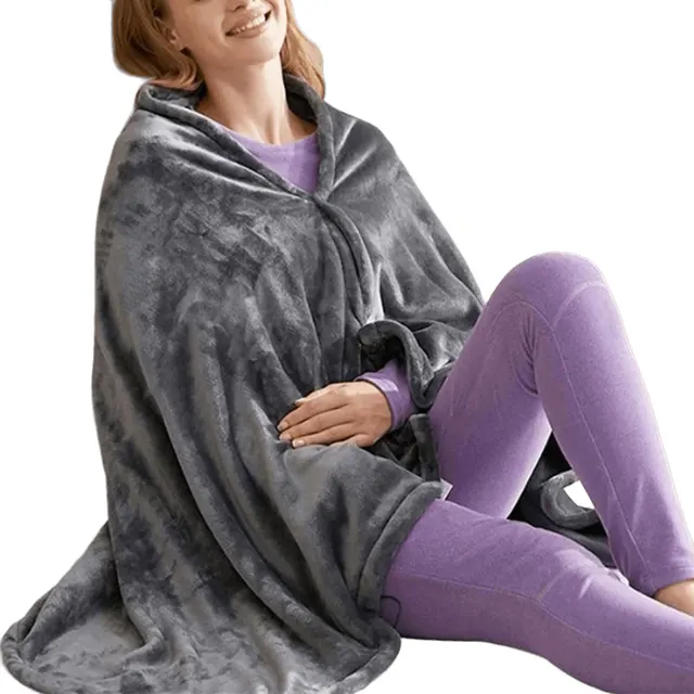 USB Electric Heated Blanket 3 Heating Levels Fleece Heated Blanket Portable Heating Lap Blanket for Household and Office 2