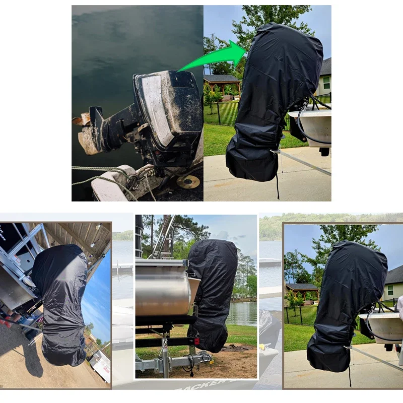 420D 5-350HP Yacht Full Outboard Motor Trailerable Engine Boat Cover Anti UV Dustproof Marine Engine Protection Waterproof