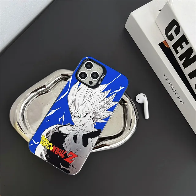 Capa De Celular Moda Anime Desenho Animado Bola De Dragão Escuro Super  Vegeta Goku iPhone 14 13 12 11 Pro MAX 14Plus 7 8 Plus X XR XS - Corre Que  Ta Baratinho