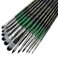 Artist Paint Brush Set of 12 Round and Filbert/Flat/Angle Brushes for Watercolor Acrylic Gouache Oil and Tempera Painting 1