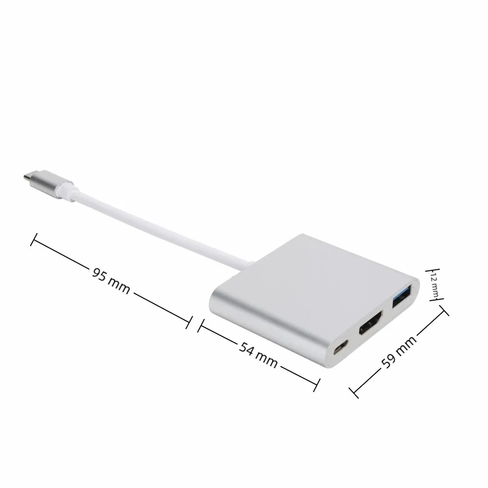 타입C to HD 호환 USB PD 3 in 1 타입-C 허브 USB3.0 & PD 100W 4K 출력 타입C 도킹 스테이션 USB C 멀티포트 어댑터