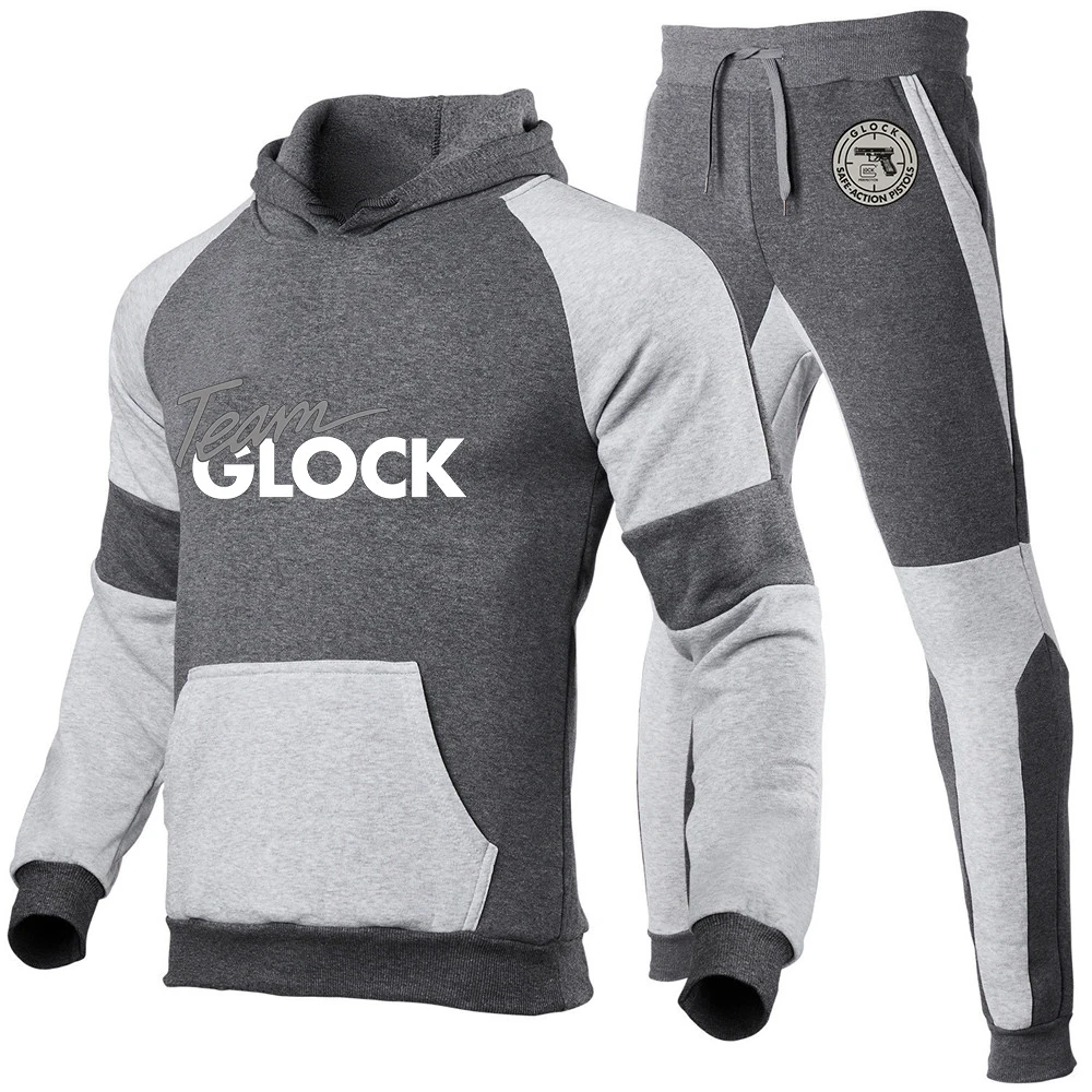 Glock Perfect Shooting Spring 2023 New Men's Hooded Sportswear Suit Jogging Suit Sweater Pullover is fashionable and comfortable