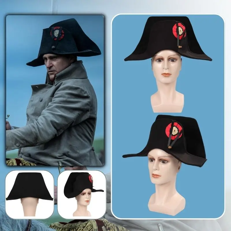 

Napoleon Cosplay Hat Cap Fantasia Costume Medieval Adult Men Women Admiral Bicorn Hat Captain Hat Fantasy Halloween Accessories