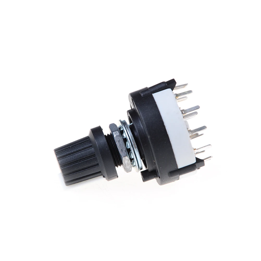 Single Wafer Band Selector Rotary Switch 3 Pole 4 Position Black Panel Wire 3 Pole 4 Way PCB Mount