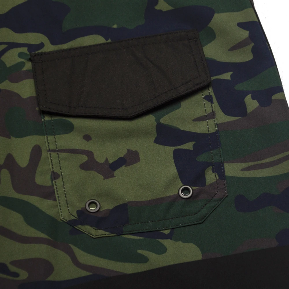 Newest Outdoor Army green Camouflage Men's Stretch Shorts Beach Quick dry Swimming Trunks Waterproof Surf Boardshorts Bermuda 5