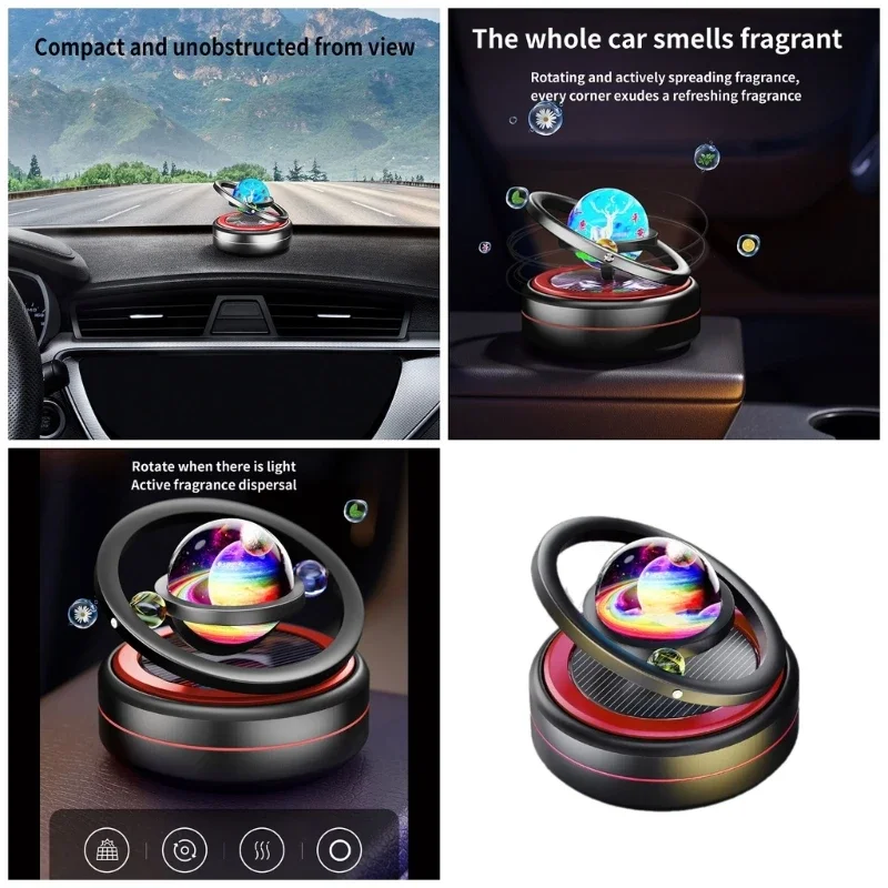 

Стильный автомобильный держатель освежителя воздуха на солнечной энергии, подставка из алюминиевого сплава, держатель для на 360