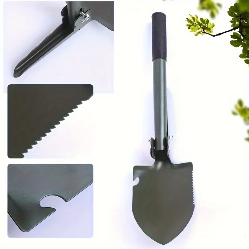 Camping Shovel Versatile Folding Metal Tool Durable Space-Saving for Outdoor Gardening & Emergency