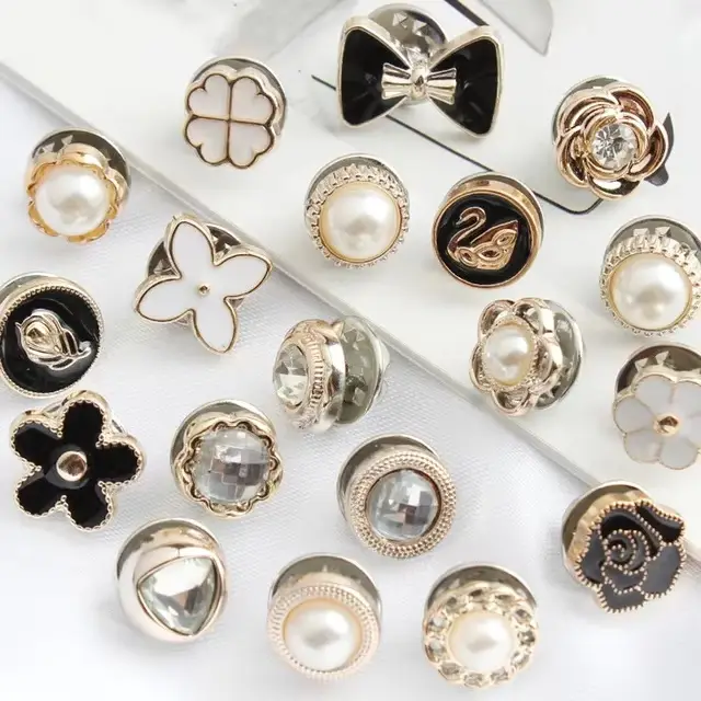 10pcs/Fashion Brooch SetPrevent Accidental Exposure Buttons Brooch Badge Cufflinks Button Detachable Buttons Sewing Accessories - Image 7