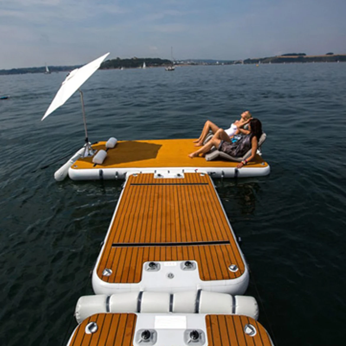 Mini Inflatable Floating Platform Swimming Water Island Jet Ski Dock Mat  DWF Material inflatable dock