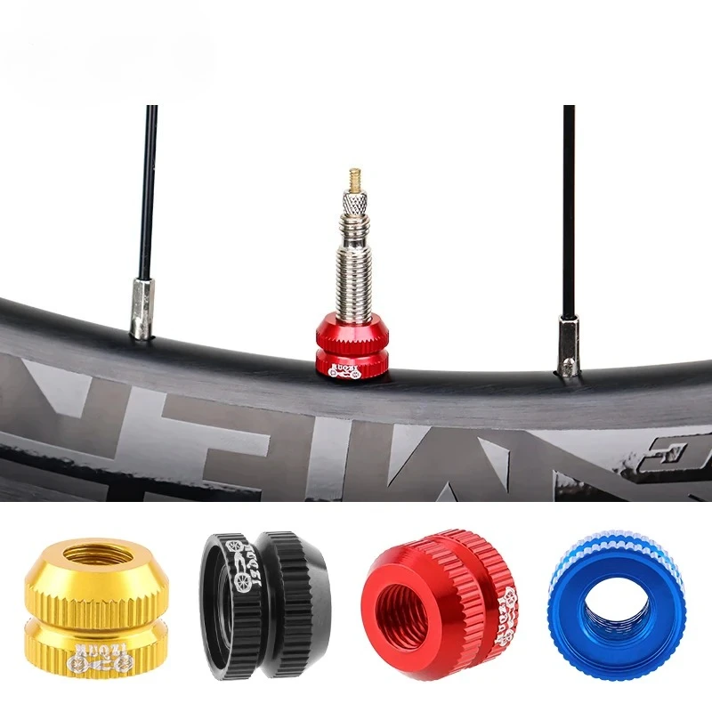 Bike Tubeless Tire Presta Valve Nut 2Pcs MTB Road Bicycle Rim Aluminum Ultralight Valve Cap Cycling Repair Parts