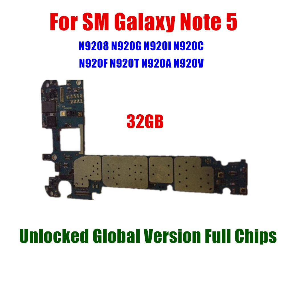 

Материнская плата для Samsung Galaxy Note 5 N9208 N920G N920I N920C N920F N920T N920A N920V, 32 ГБ