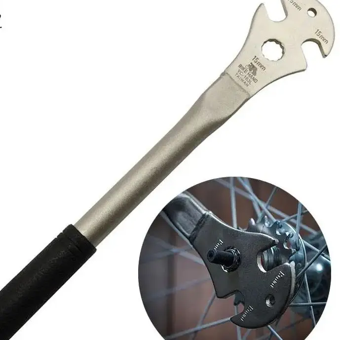 Bicycle Pedal Wrench Bike Pedal Wrench 15mm Double-Ended With