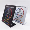 Déjanos tu reseña 13.56Mhz programmable Google Review Card NFC station table NFC Google Reviews display card standing 6