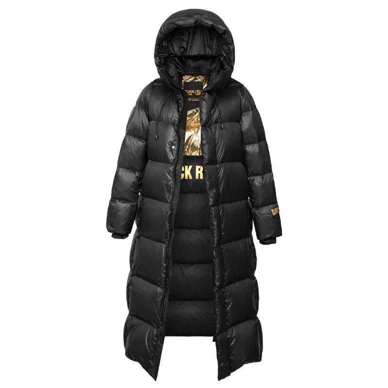 

1PC Casual Jacket Nylon Hooded Long Parka Down Coat Coat Thick Black Winter Outwear