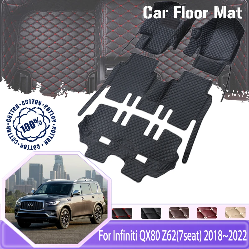 Car Carpet Floor Mat For Infiniti Qx80 Z62 2018 2019 2020 2022 7seat