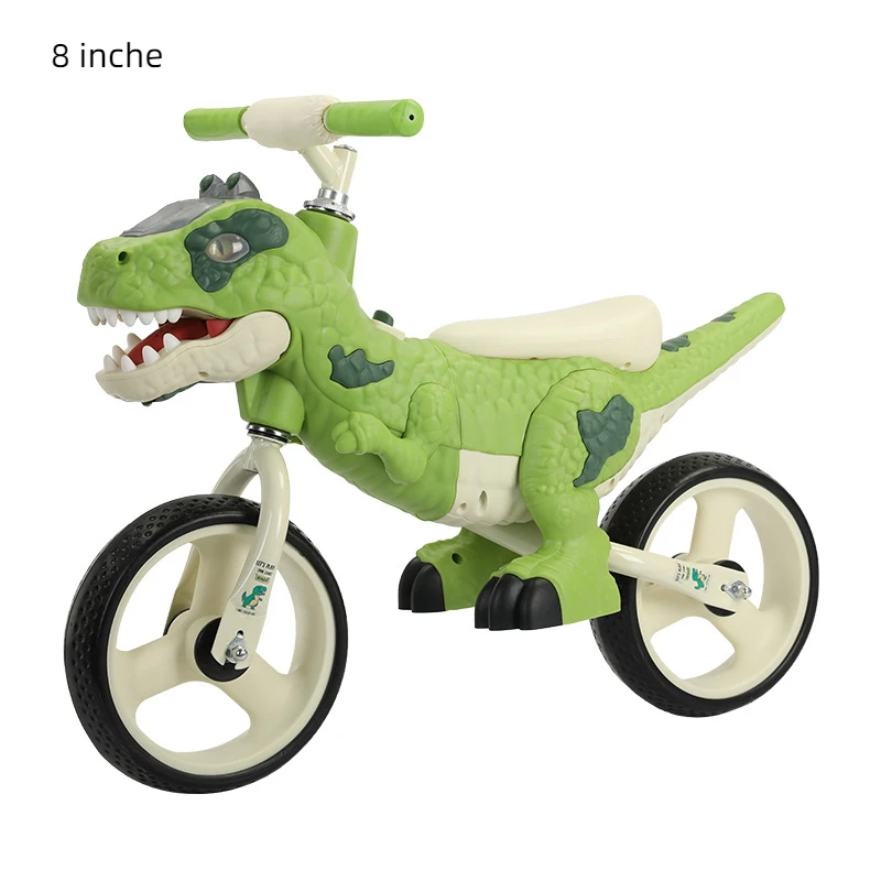Balance Bike Dinosaur Scooter 2-3-6 Year Old Pedal Free Two Wheeled Bicycle Toy Car Yo Car 8 Inches Two Wheeled Vehicle