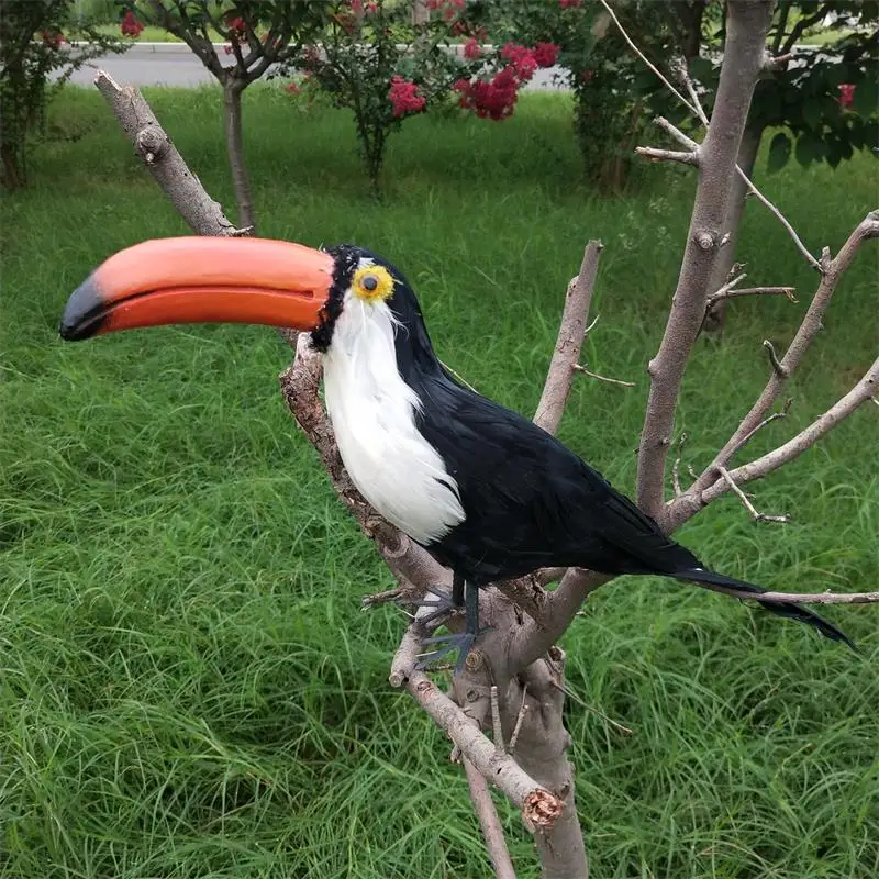 

creative real life Toucan model foam&furs black bird garden decoration gift about 45cm xf2879