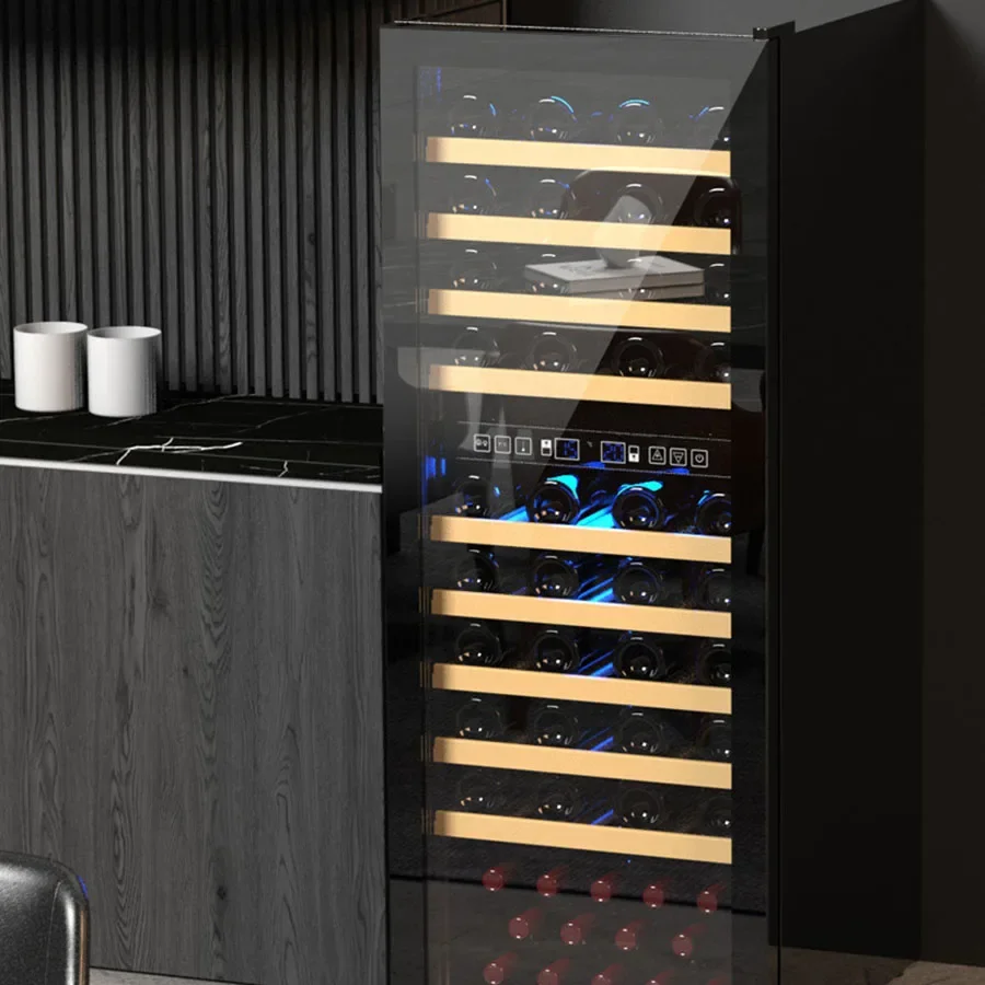 Home Wine Rack Houses Small Single Cooler Refrigerator Black Storage Cube Thermostatic Bar Cabinet Galss Szafka Club Furniture