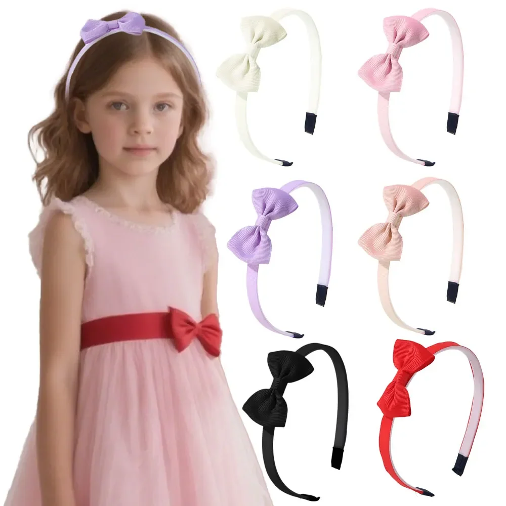 1Pcs Mädchen Einfarbig Candy Farbige Bogen Stirnband Keine Schaden Zu Haar Halloween Stirnband Geschenk Für Kinder Haar Hoops kinder Zubehör