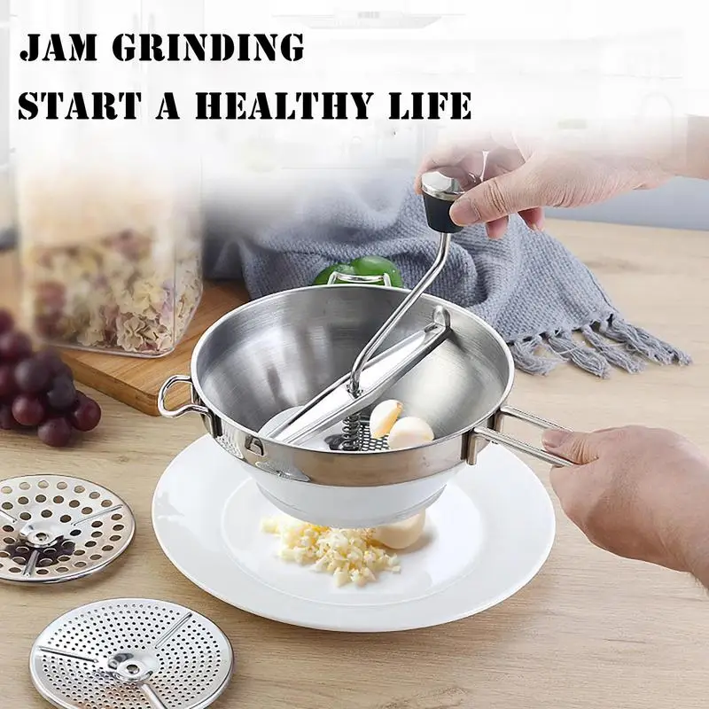 Manual Food Mill Rotary Blender Vegetable Cutter Kitchen Chopper Stainless Steel Mashed Berry Jams Tomatoes Kitchen Tools