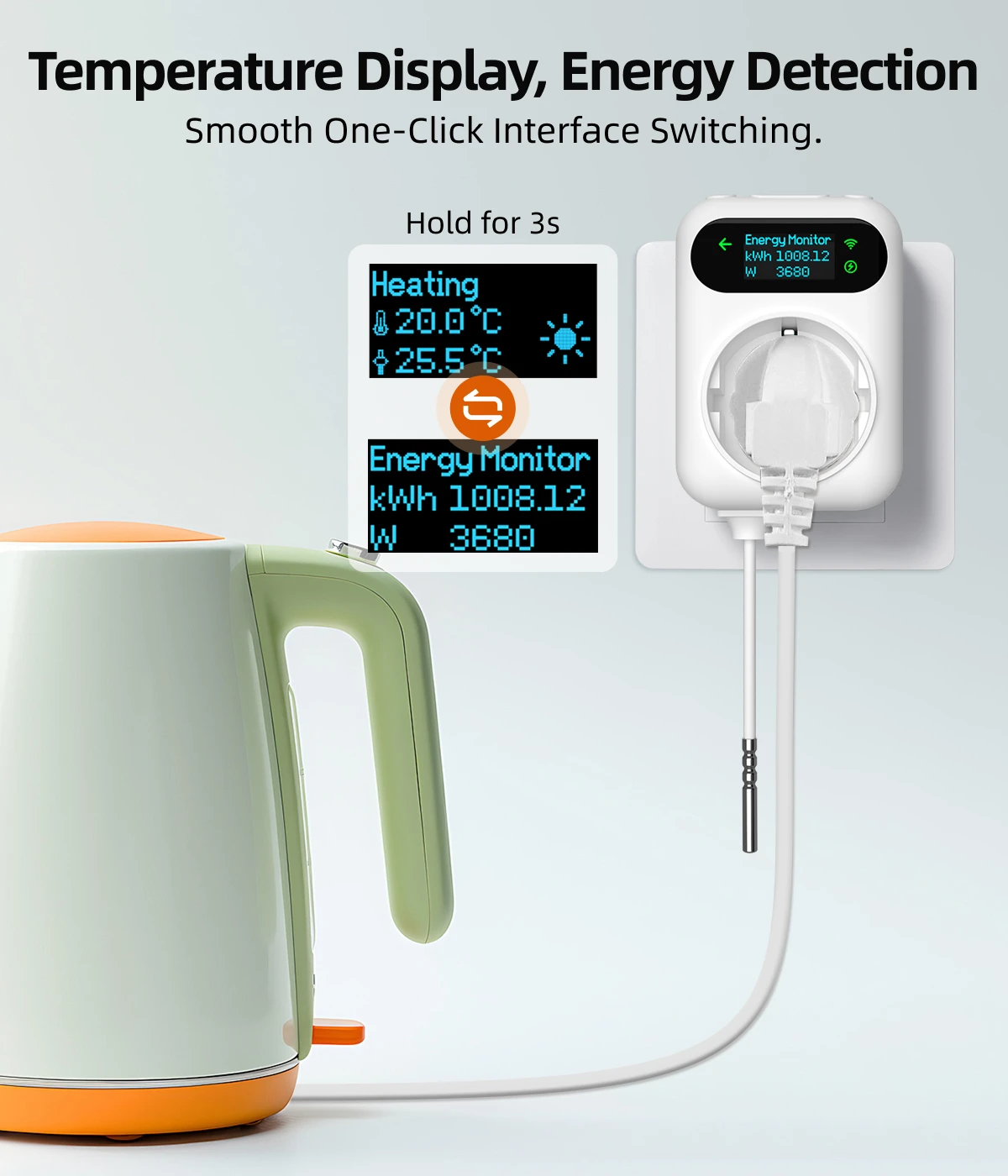 16A Tuya Wifi Smart Plug Digital Thermostat Socket Outlet Power Monitor Wireless
