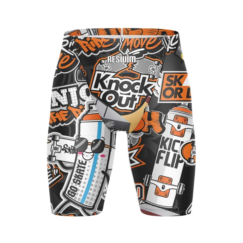 Men's Swimming Trunks Professional Athletic Swim Jammers Swimwear Man Swimsuit Durable Training Swimming GYM Surf Shorts Trunks