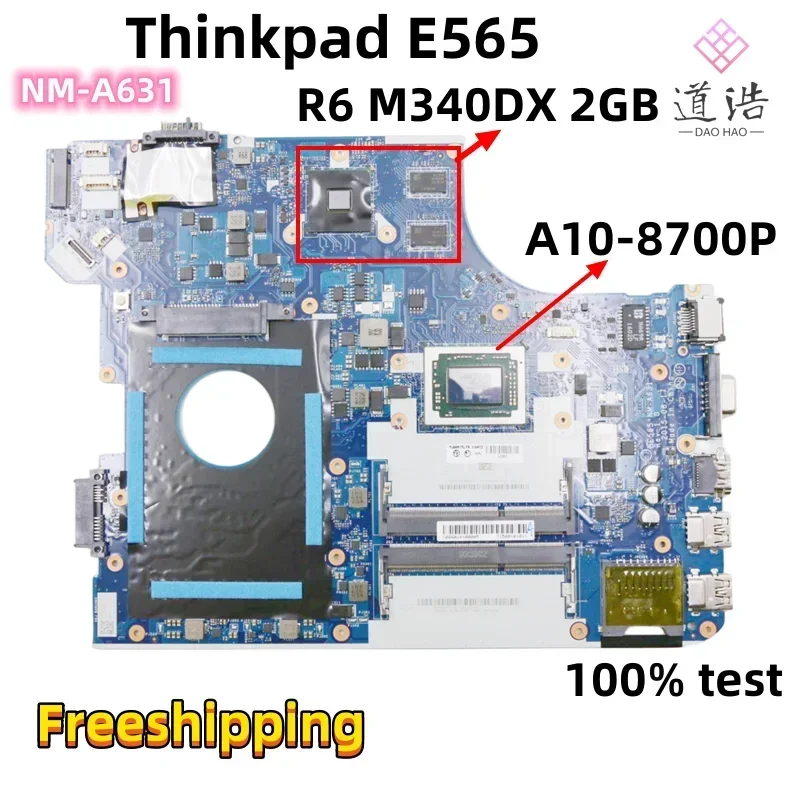 NM-A631 For Lenovo Thinkpad E565 Laptop Motherboard BE565 Rev:1.0 01AW123 A10-8700P CPU R6 M340DX 2GB GPU DDR3 100% Fully Work 4 NM-A631 For Lenovo Thinkpad E565 Laptop Motherboard BE565 Rev:1.0 01AW123 A10-8700P CPU R6 M340DX 2GB GPU DDR3 100% Fully Work - Image 2
