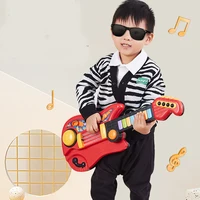 Kids Guitar Toy 2 In 1 Folding Musical Instrument Electronic Piano Brain-Training Educational Toys Birthday Gift for Girl Boy 2