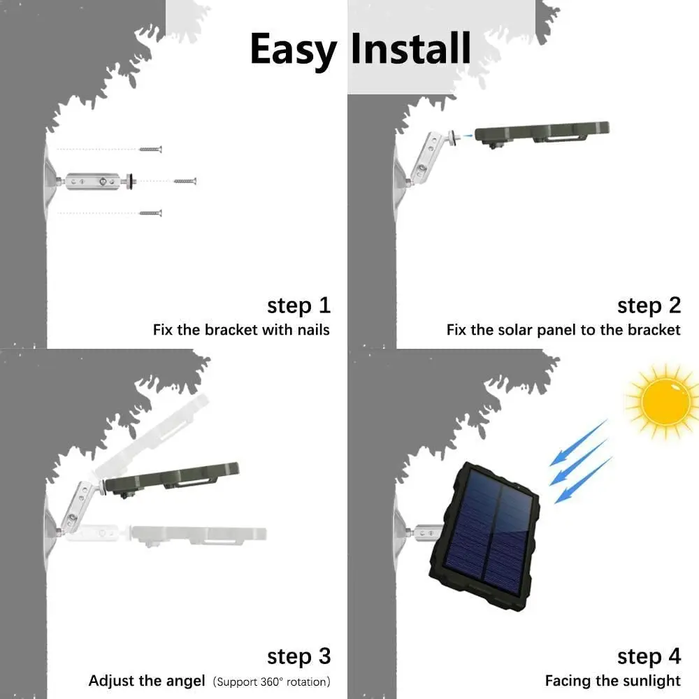 Outdoor Waterproof 1700MAh Lithium Battery Hunting Trail Camera Solar Panel Kit-Waterproof Solar Charger Power System Trail Camera Solar Battery Charger