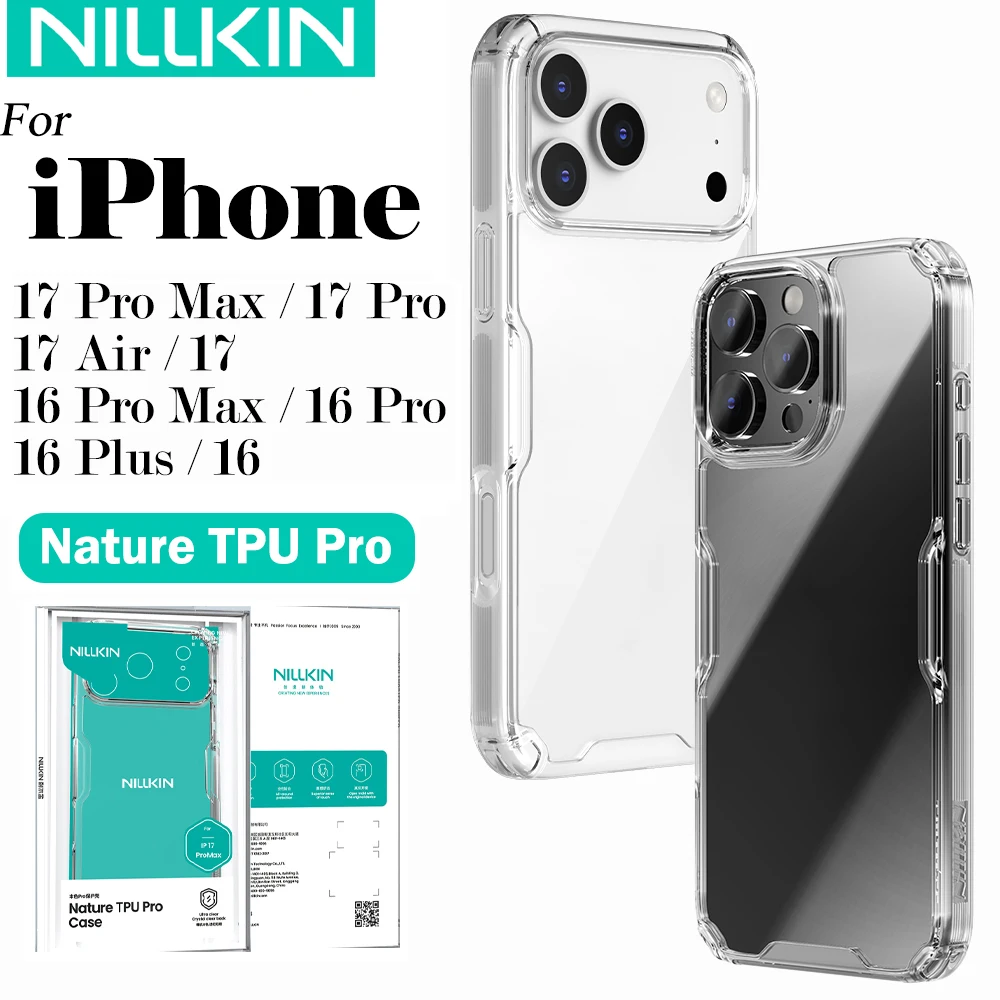 Nillkin for iPhone 17 Pro Max 17 Air 16 Pro Max iPhone 16 Pro 16 Plus soft cover made of polyurethane and air cushion back cover s...
