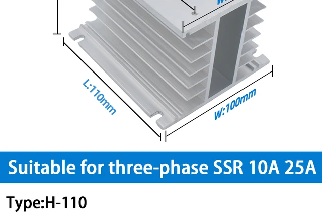 Dissipatore Calore Alluminio Per SSR Trifase - 11x10x10cm, Per Installazione DIN - Foto 3