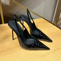 Nouvelles sandales simples à bout pointu et creux, style européen et américain, polyvalentes pour banquets, chaussures pour femmes 2026 Nouveauté 1