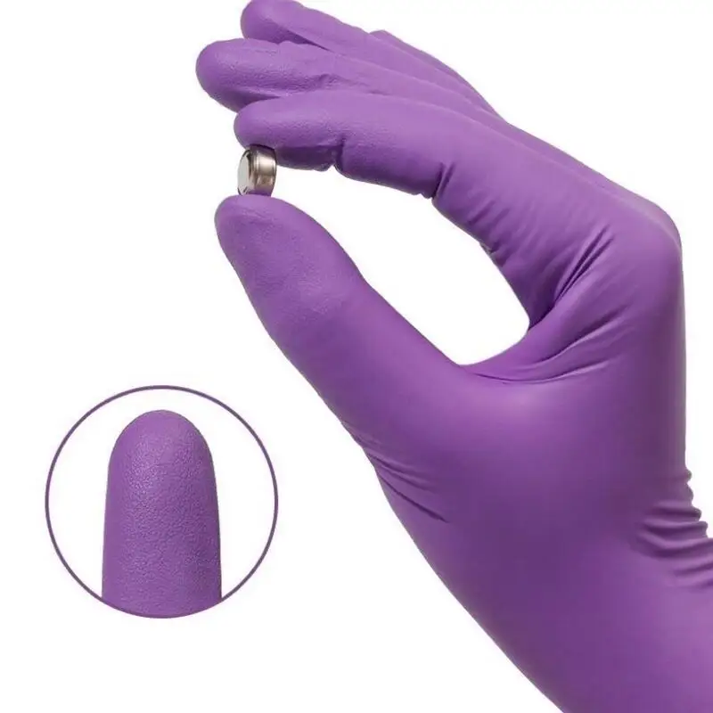 Guanti In Nitrile Viola RFD - 100 Pezzi Monouso, Senza Talco E Lattice, Taglia M, Per Cucina E Laboratorio - Foto 9