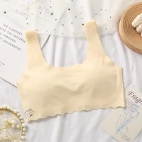 Sous-vêtements tubulaires sans couture pour enfants, gilet blanc/rose, période de développement pour filles, 1 pièce par Lot, nouvelle collection été 2024 5