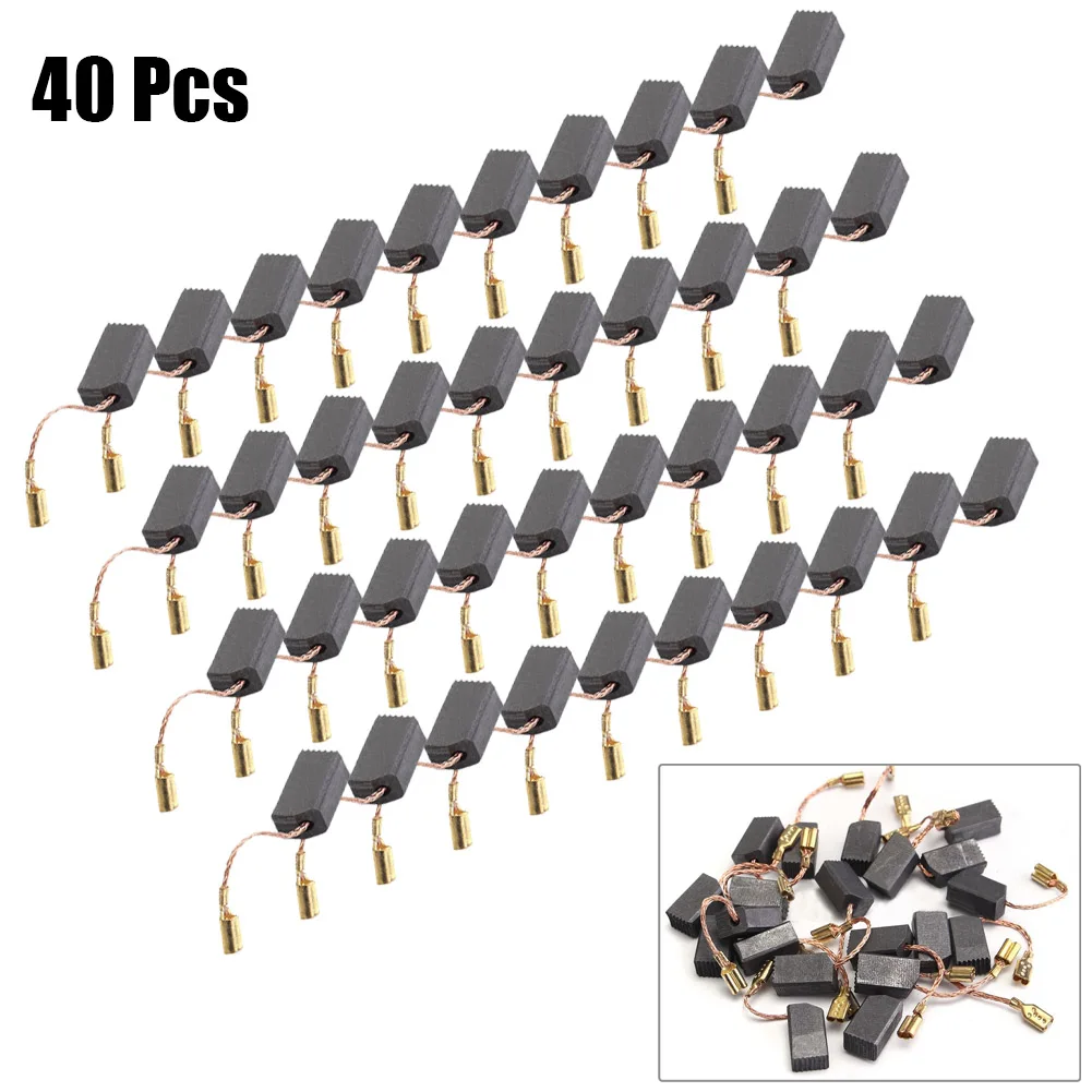 40pcs Electric Motor Carbon Brushes Angle Grinders Hammer Drills Circular Saws Graphite Brush For Electric Drill Angle Grinder