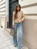 TRAF Women's Jacket Coat Tweed Cropped Jacket New in Outerwears Autumn Winter Crop jacket Woman Long Sleeve Elegant Short Coats 4