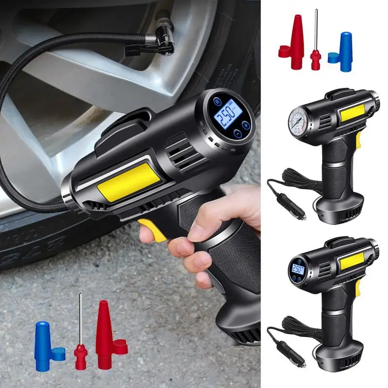 

Digital Tire Air Pump Rechargeable Car Tyre Inflator with LED Light 12V 100W Rapid Tire Air Compressor for Cars Bicycle Balls