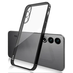 Luxury Electroplated Transparent Silicone Back Cover - Shockproof Bumper Shell for Meizu 20 Pro (Black)