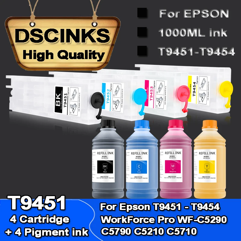 

For Epson T9451 Refillable ink cartridge Europe Chip for Epson WorkForce Pro WF-C5290 WF-C5790 WF-C5210 WF-C5710 & pigment ink