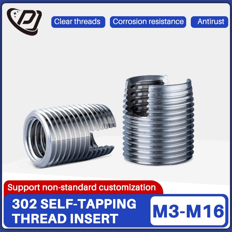 LPJ-1-5-10pcs-M3-M16-303-Stainless-Steel-Threaded-Insert-Metal-Thread ...